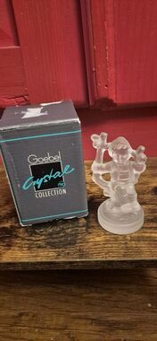Goebel Hummel Boy in Apple Tree Frosted Crystal 4” Figurine Made in Germany Box